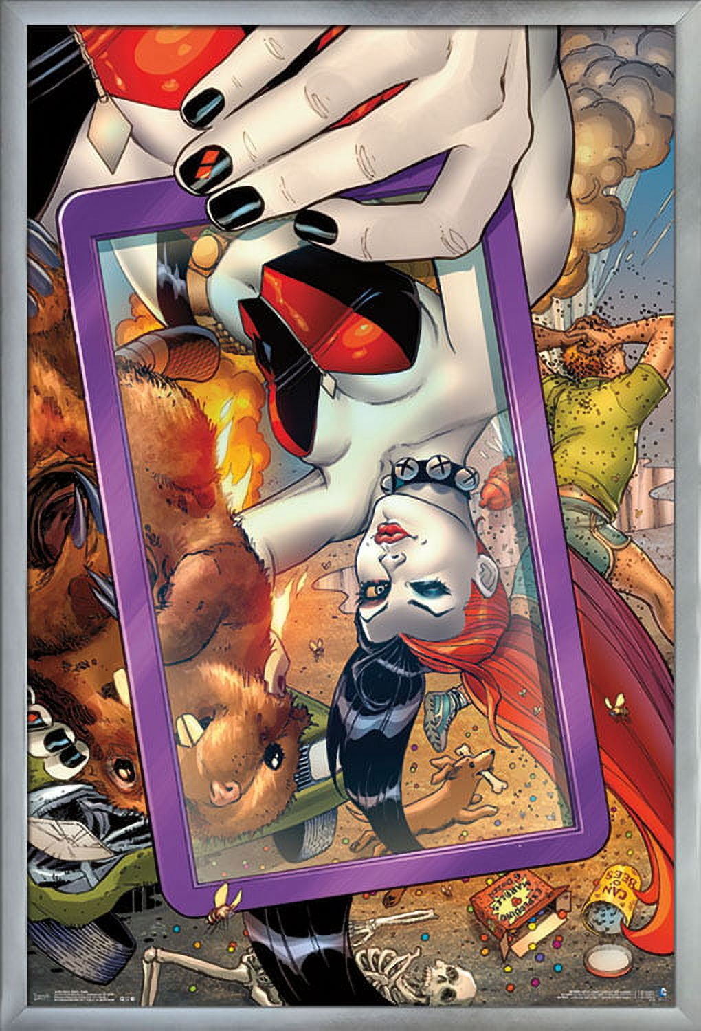 DC Comics - Harley Quinn - Selfie Wall Poster, 22.375" x 34", Framed