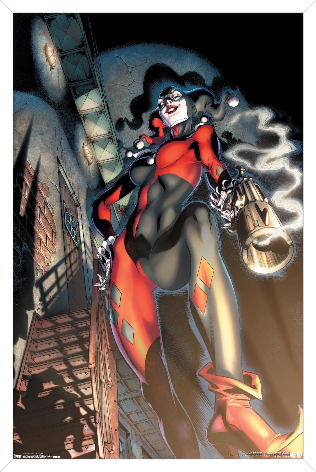 DC Comics - Harley Quinn - Smoking Gun Wall Poster, 14.725" x 22.375", Framed