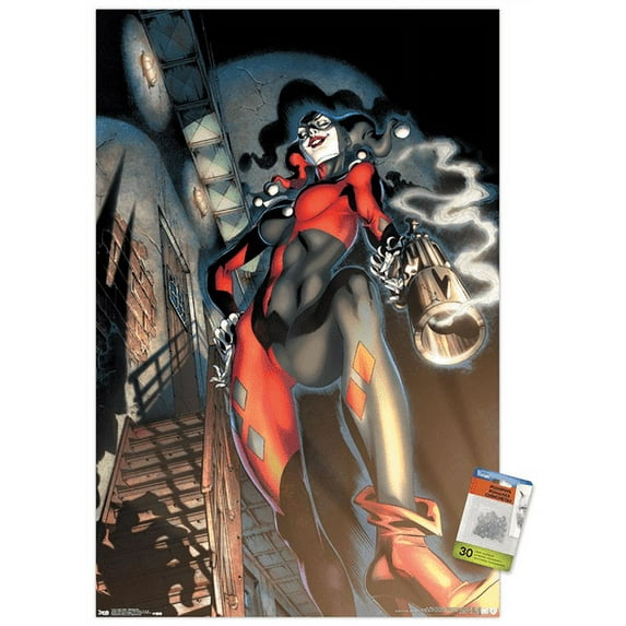 DC Comics - Harley Quinn - Smoking Gun Wall Poster with Push Pins, 22.375" x 34"