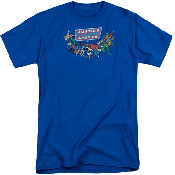 DC Comics Here They Come S/S Adult Tall Royal Blue