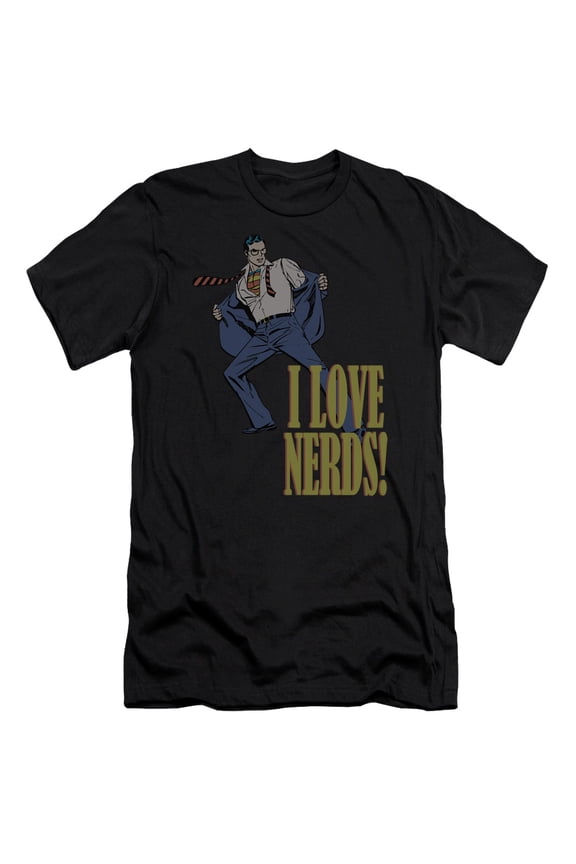 DC Comics I Love Nerds S/S Adult 30/1 T-Shirt Black