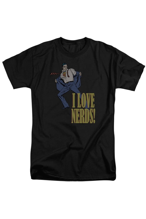 DC Comics I Love Nerds S/S Adult Tall Black