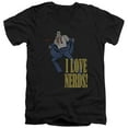 thumbnail image 1 of DC Comics I Love Nerds S/S Adult V-Neck T-Shirt Black, 1 of 1