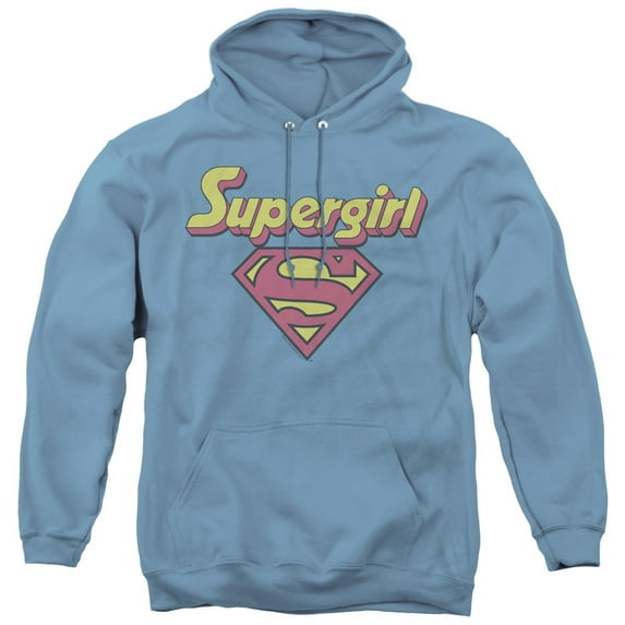 DC Comics Im A Supergirl Adult Pullover Hoodie Sweatshirt Carolina Blue