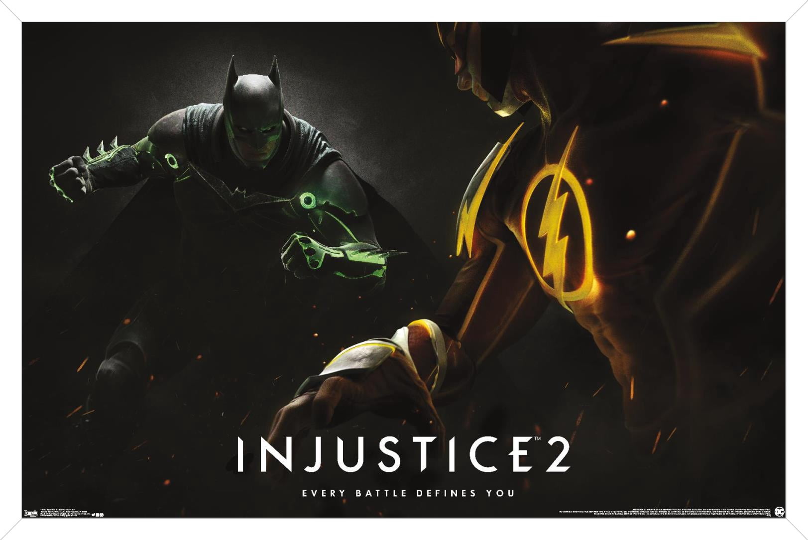 DC Comics - Injustice: Gods Among Us 2 - Batman & The Flash Wall Poster, 14.725" x 22.375", Framed