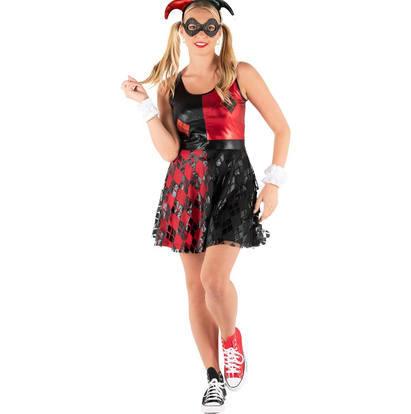 DC Comics JD3900U7286A Women's Superhero Dress, Harley Quinn
