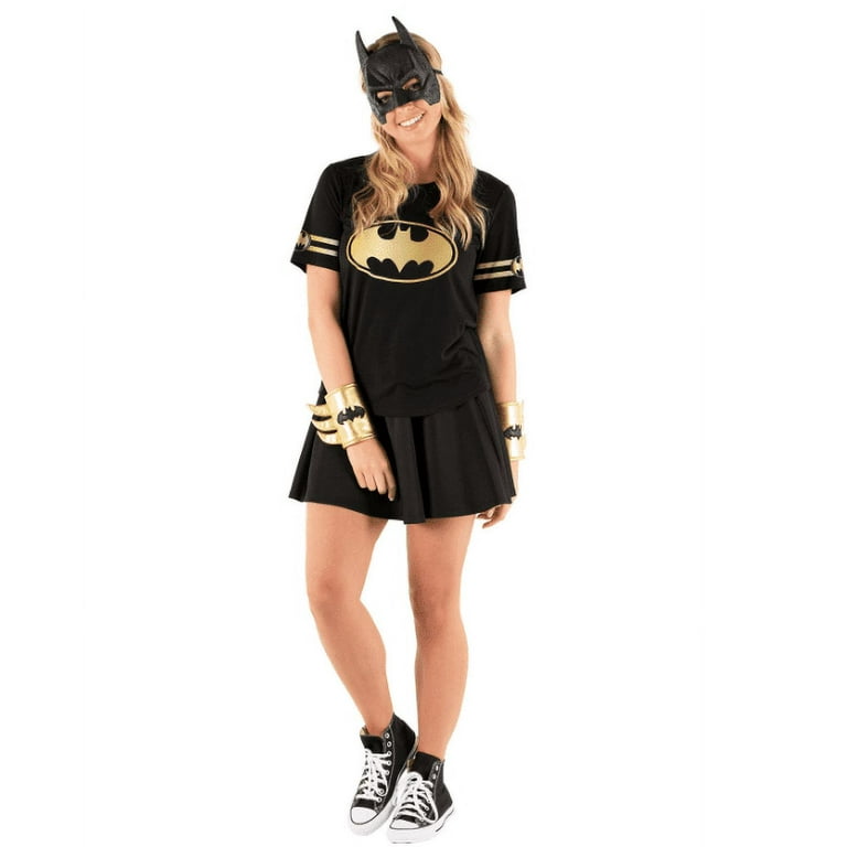 Batman Women's Batgirl Superhero Cosplay Costume Set with T-Shirt