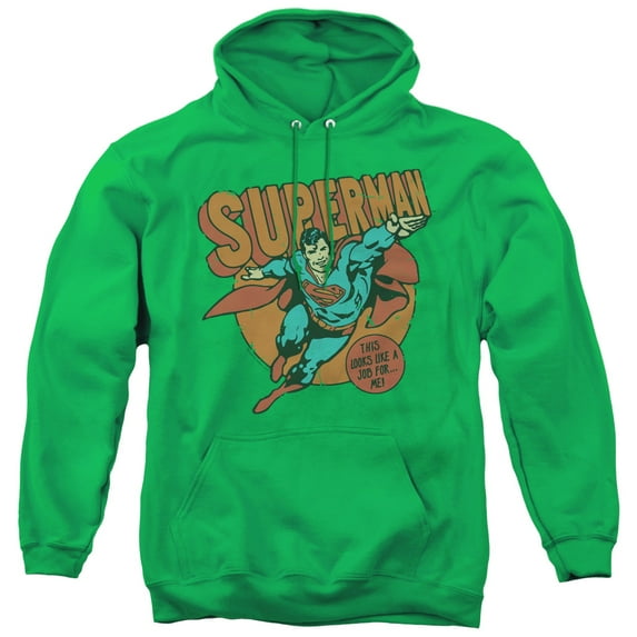 DC Comics Job For Me Adult Pullover Hoodie Sweatshirt-Kelly Green