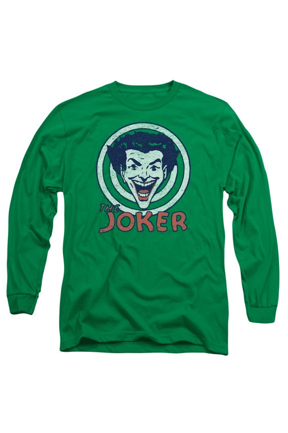 DC Comics Joke Target-Long Sleeve Adult 18/1-Kelly Green