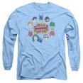 thumbnail image 1 of DC Comics Justice Head Circle Long Sleeve Adult 18/1 T-Shirt Carolina Blue, 1 of 1