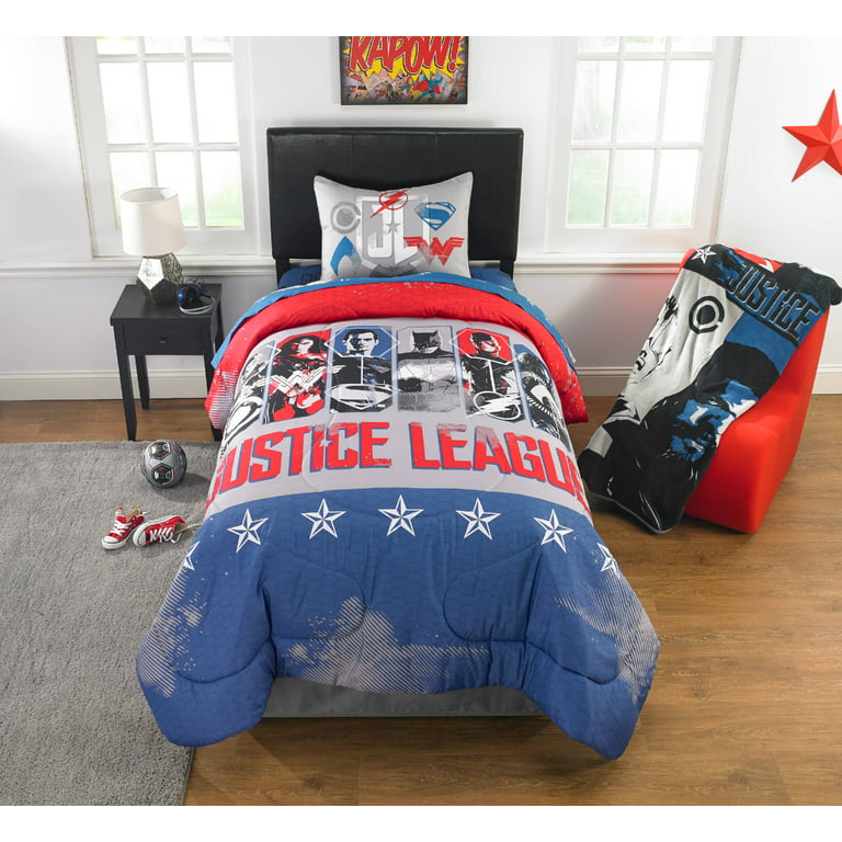 Justice League Reversible Comforter Set Multi-Coloured King Single  Multi-Coloured