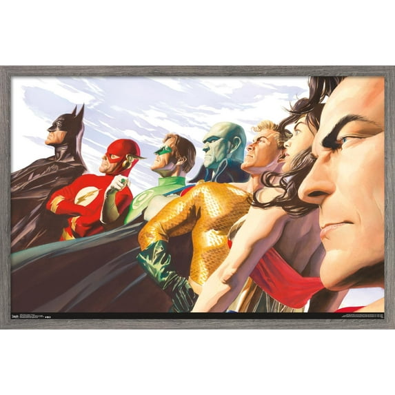 DC Comics - Justice League - Alex Ross - Portrait Wall Poster, 14.725" x 22.375", Framed