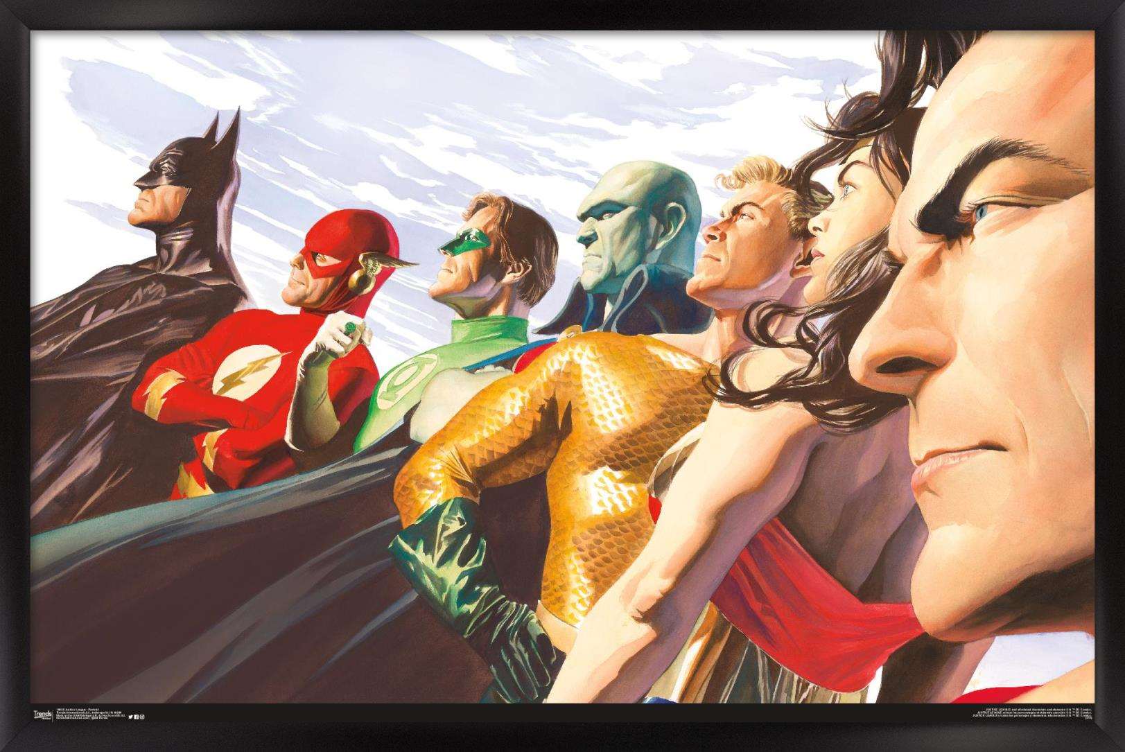 DC Comics - Justice League - Alex Ross - Portrait Wall Poster, 14.725" x 22.375", Framed