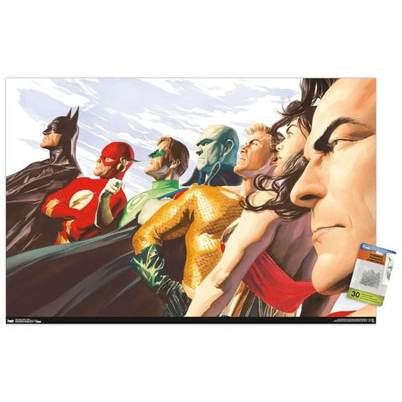 DC Comics - Justice League - Alex Ross - Portrait Wall Poster with Push Pins, 22.375" x 34"