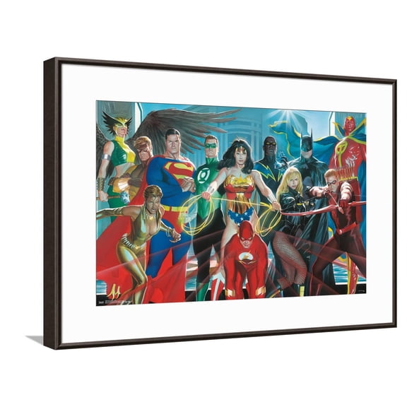 DC Comics Justice League - Alex Ross - The Elite Canvas Wall Poster, 14.725" x 22.375"