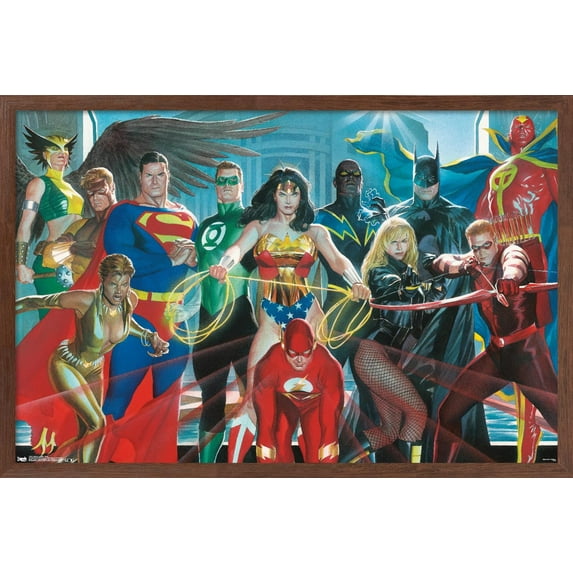 DC Comics - Justice League - Alex Ross - The Elite Wall Poster, 14.725" x 22.375", Framed