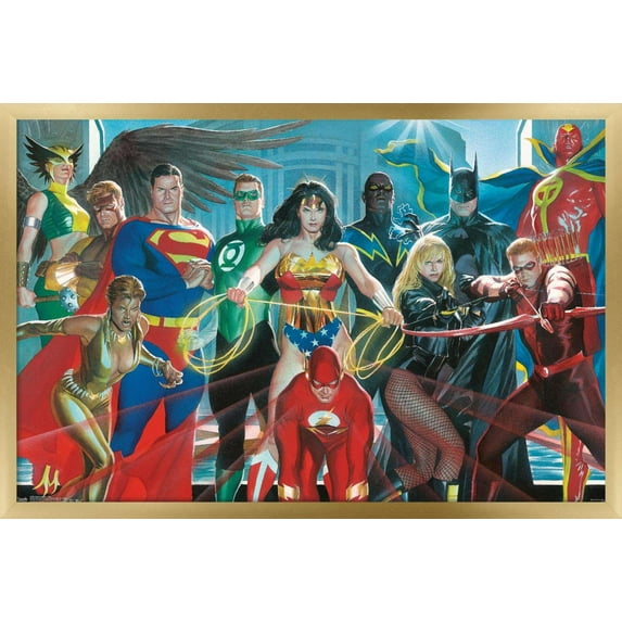 DC Comics - Justice League - Alex Ross - The Elite Wall Poster, 22.375" x 34", Framed