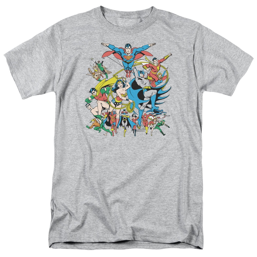 DC Comics Justice League Assemble Mens Short Sleeve Shirt HEATHER XL ...