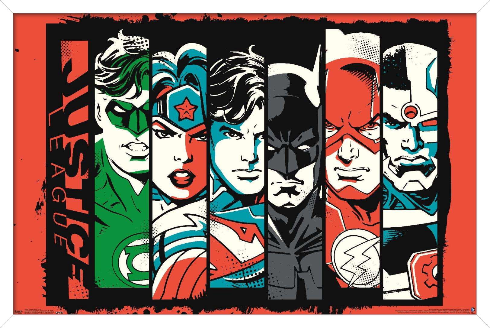 DC Comics - Justice League - Bars Wall Poster, 14.725" x 22.375", Framed