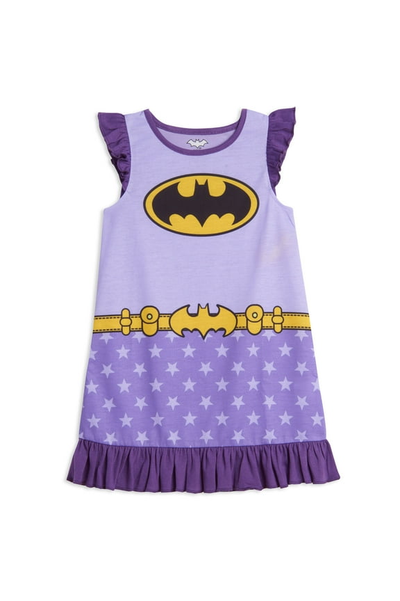 Justice League Batgirl Little Girls Peplum Gown and Cape Toddler to Little Kid