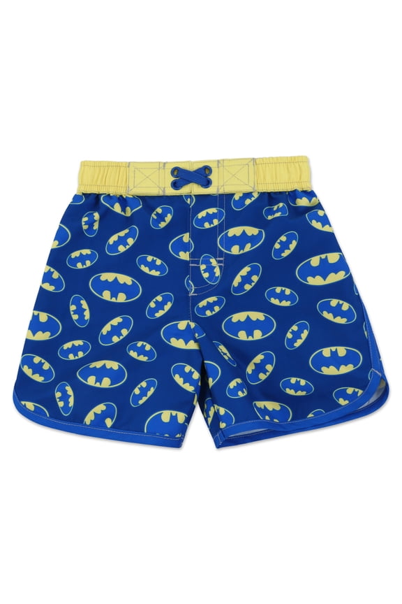 Justice League Batman Baby Boys Swim Trunks Blue/Yellow 24 Months