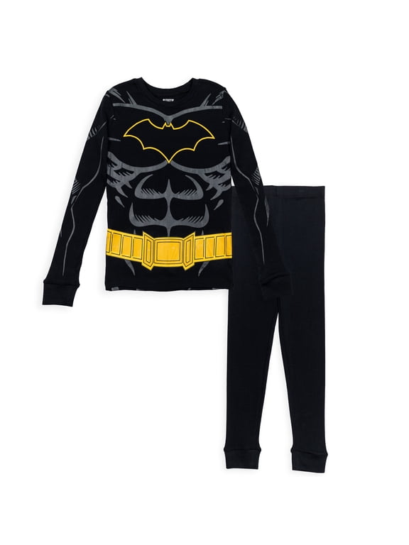 Justice League Batman Big Boys Cosplay Pullover Pajama Shirt Pants Sleep Set Toddler to Big Kid