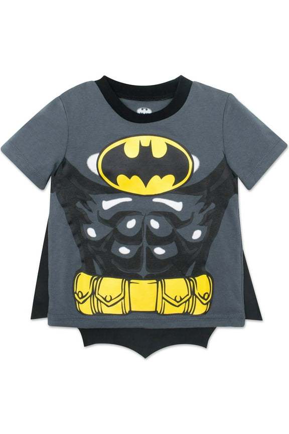 Justice League Batman Cosplay T-Shirt and Cape Toddler to Big Kid