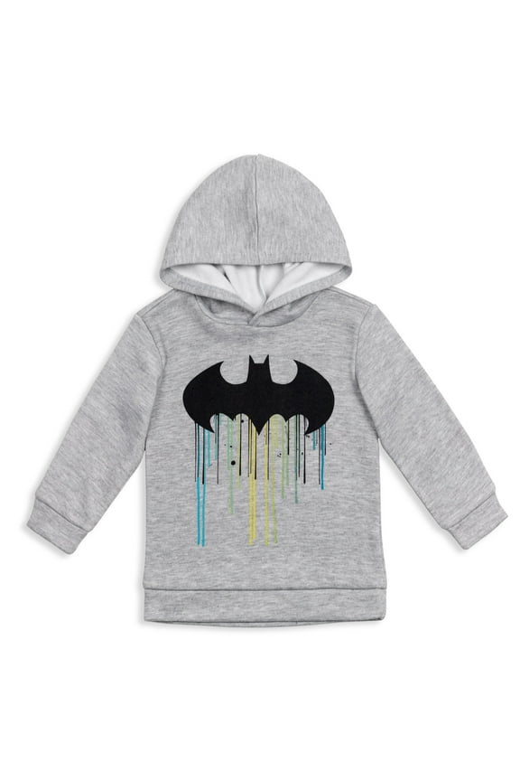 Justice League Batman Big Boys Fleece Hoodie Grey 10-12