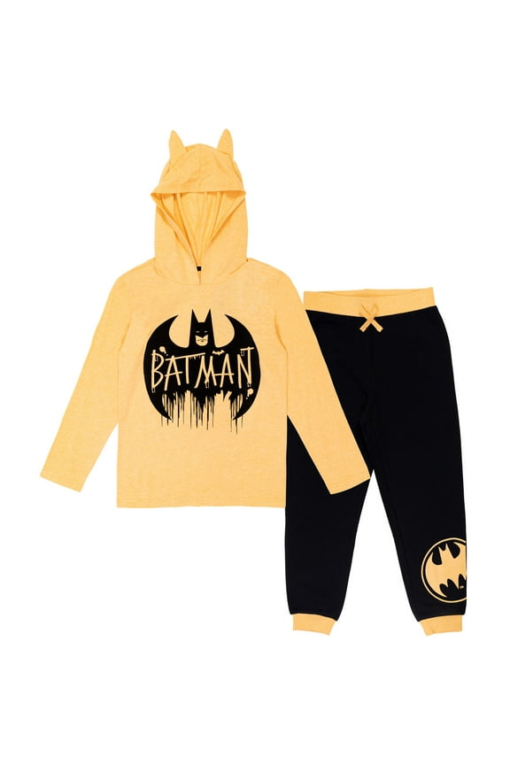 Justice League Batman Big Boys Hoodie and Jogger Pants Outfit Set Little Kid to Big Kid