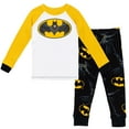 thumbnail image 1 of DC Comics Justice League Batman Big Boys Long Sleeve Pajama Shirt & Pant Set Black / White 10-12, 1 of 5