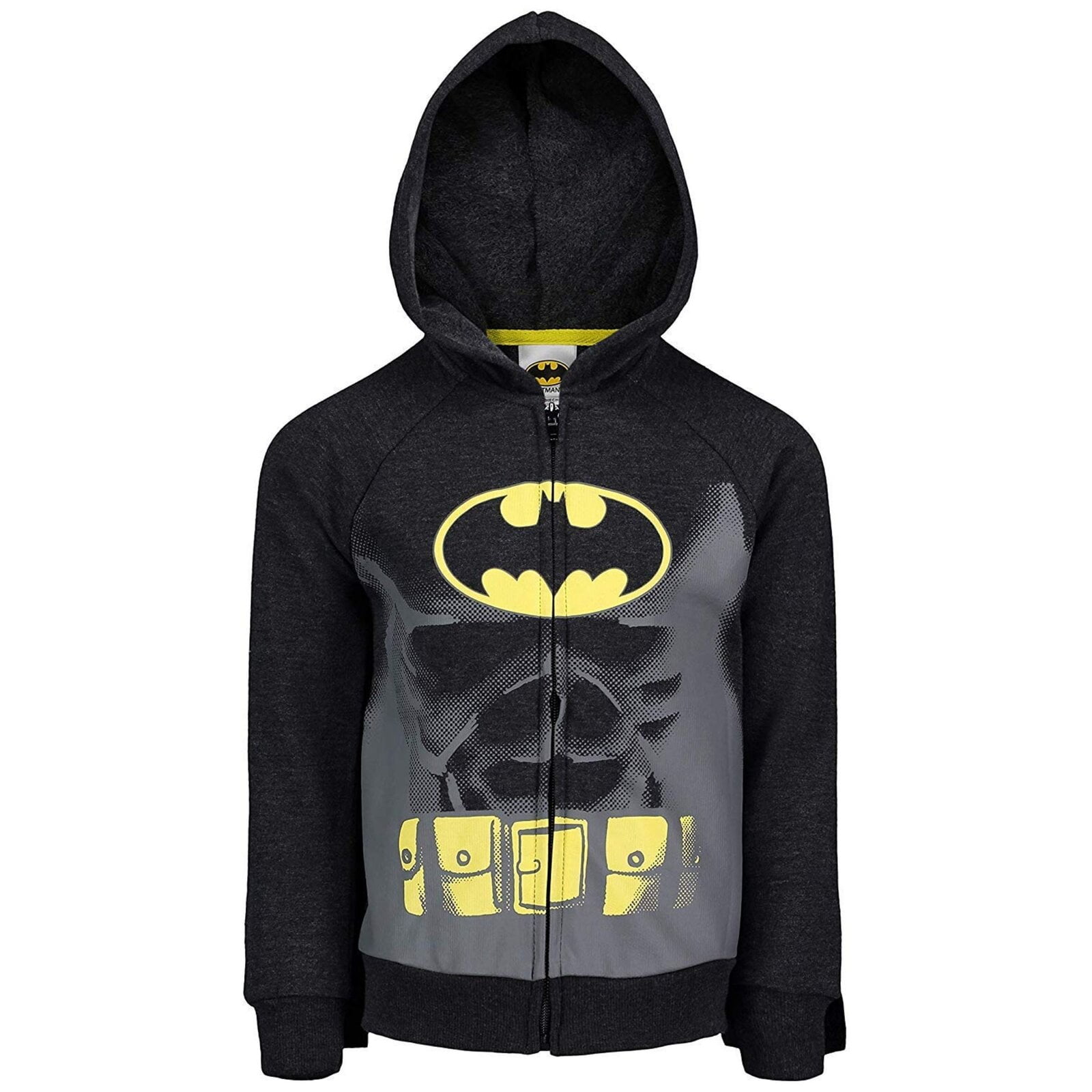【KOOLOSET】Batman Heavy Hood Batman Hoodie - 400GSM Oversized Grey and Black Zip-Up