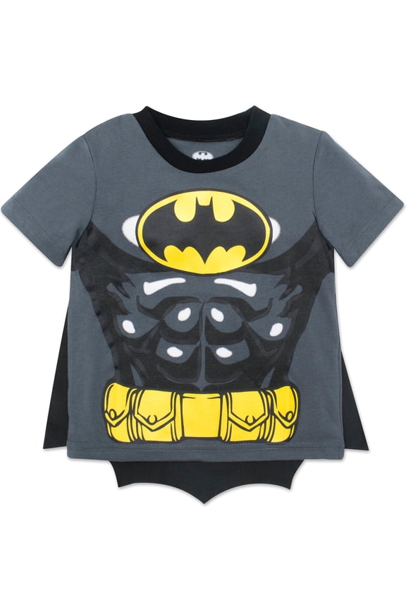 DC Comics Justice League Batman Cosplay T-Shirt and Cape Toddler to Big Kid
