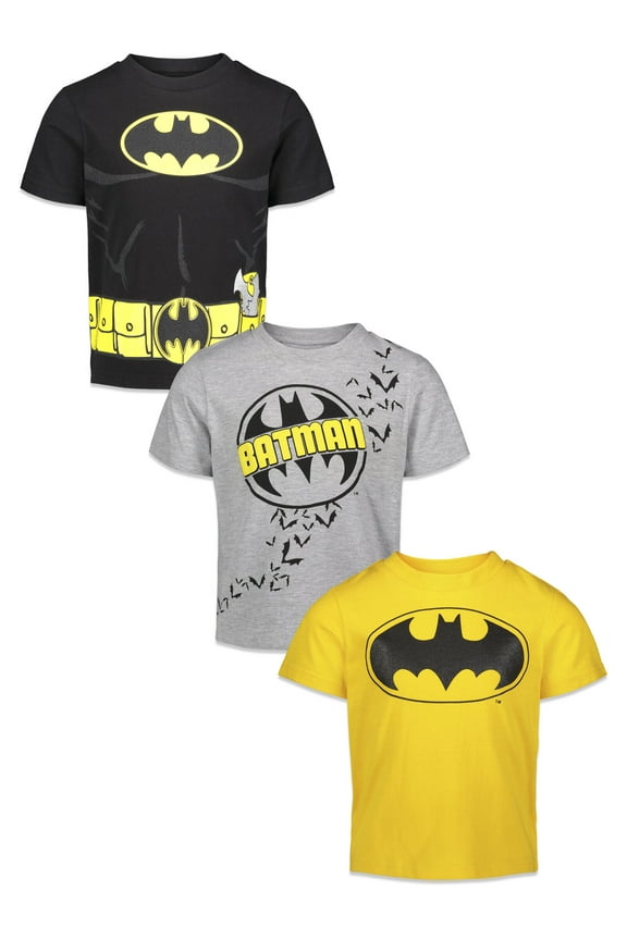 Justice League Batman Little Boys 3 Pack T-Shirts Toddler to Big Kid