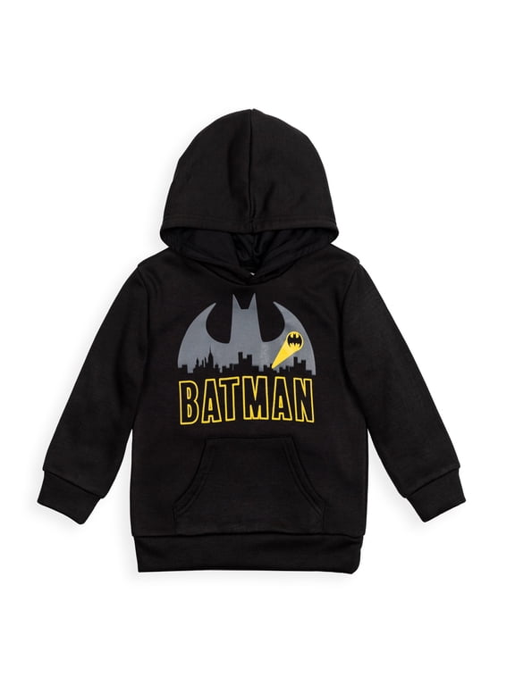 Justice League Little Boys' Fleece Pullover Hoodie Batman Jet Black