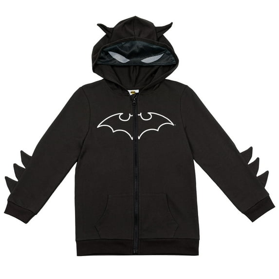 DC Comics Justice League Batman Little Boys Fleece Zip Up Cosplay Hoodie Toddler to Big Kid