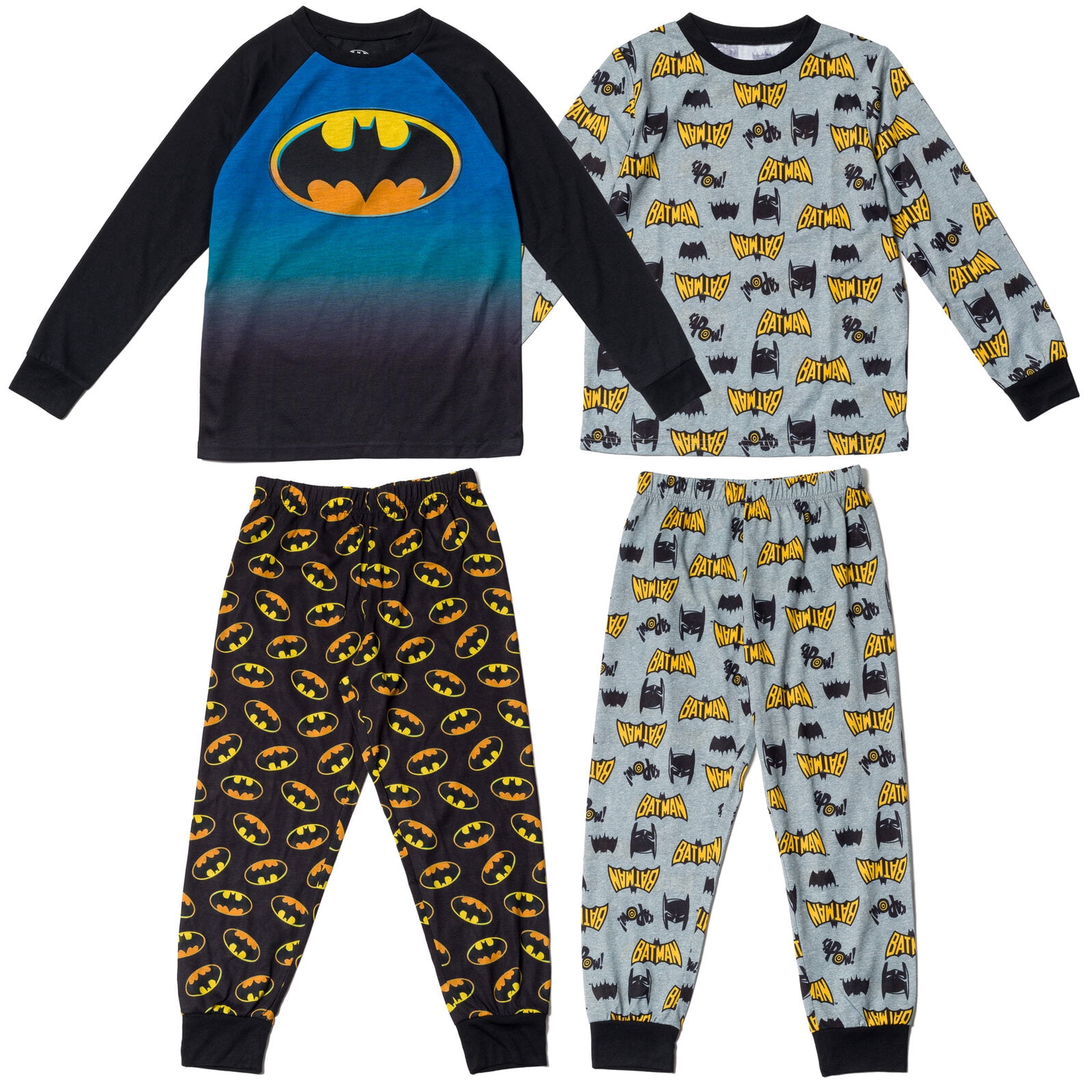 DC Comics Pyjama pour Les garçons de 3 à 10 Ans | Pyjama Batman à Manches Longues | Costume de Super-héros 100% Coton | Marchandise Officielle | Cadeau pour Les garçons