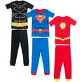 thumbnail image 1 of DC Comics Justice League Batman Superman The Flash Toddler Boys Pajama Shirts and Pants Black / Blue / Red 5T, 1 of 5