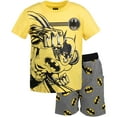 thumbnail image 1 of DC Comics Justice League Batman T-Shirt and French Terry Shorts Outfit Set Toddler to Big Kid, 1 of 5