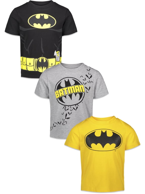 Justice League Batman Toddler Boys 3 Pack T-Shirts Toddler to Big Kid
