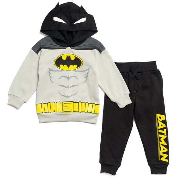 DC Comics Justice League Batman Toddler Boys Fleece Pullover Hoodie and Pants Outfit Set Toddler to Big Kid