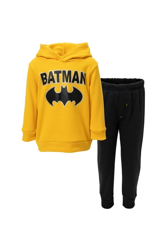 Justice League Batman Toddler Boys Fleece Pullover Hoodie and Pants Outfit Set Toddler to Little Kid