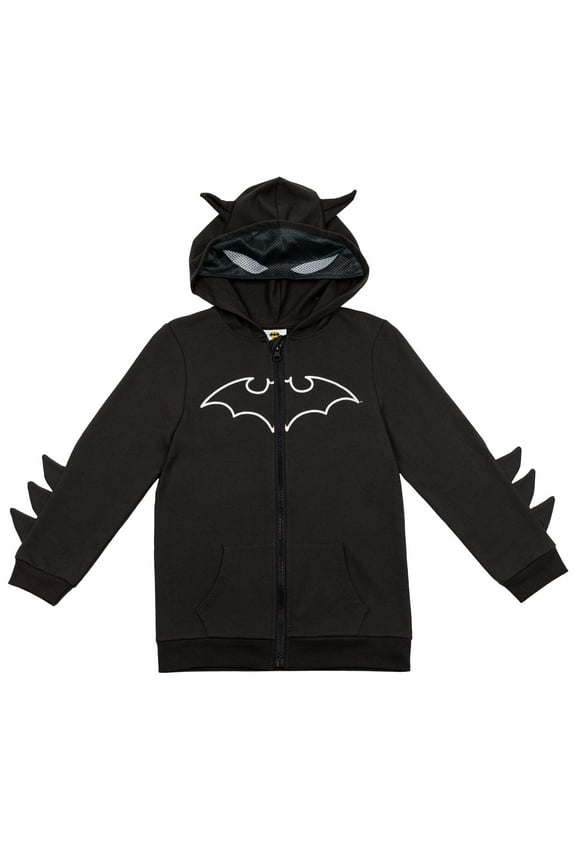 Justice League Batman Toddler Boys Fleece Zip Up Cosplay Hoodie Toddler to Big Kid