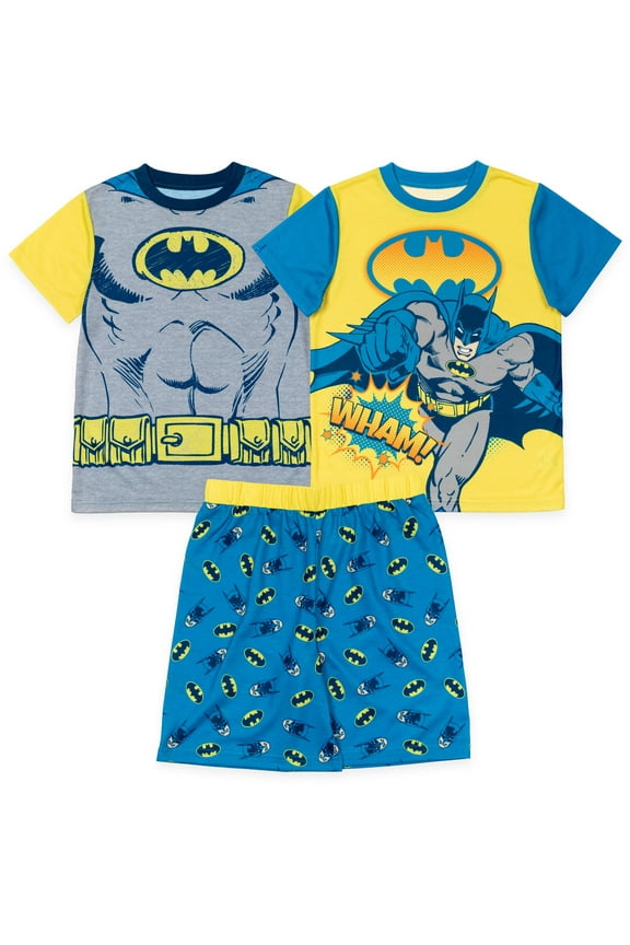 Justice League Batman Toddler Boys Pajama Shirts and Shorts Toddler to Big Kid