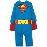 DC Comics Justice League Batman Toddler Boys Zip Up Costume Coverall and Cape Batman Footies (0 To 9 Months) 4T