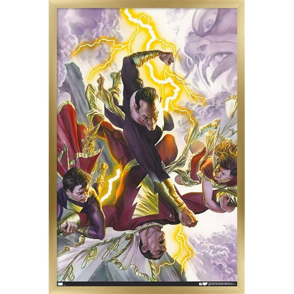 DC Comics Justice League - Black Adam and Shazam Wall Poster, 14.725" x 22.375" Framed