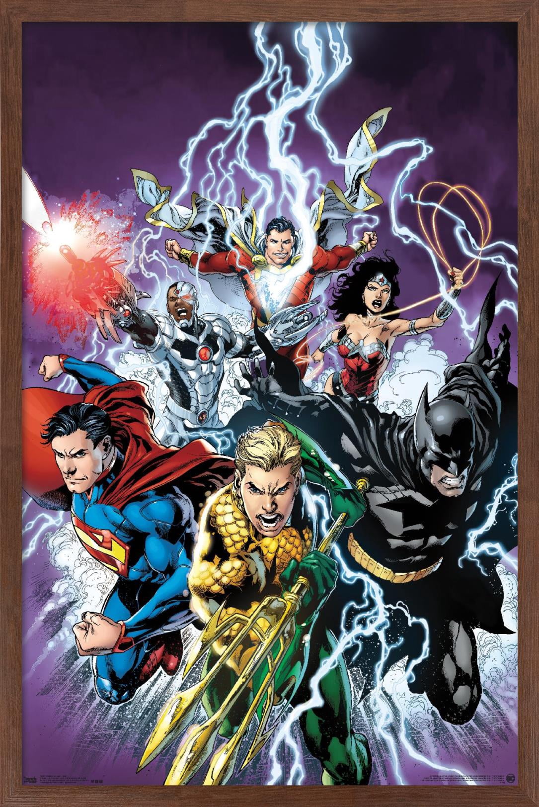 DC Comics - Justice League - Bolts Wall Poster, 14.725" x 22.375", Framed