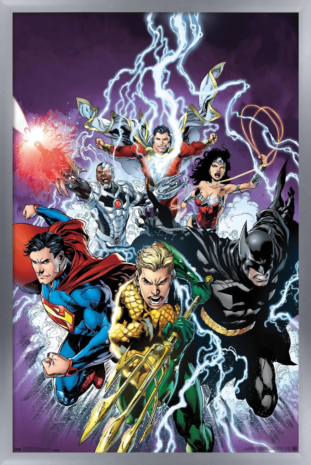 DC Comics - Justice League - Bolts Wall Poster, 14.725" x 22.375", Framed