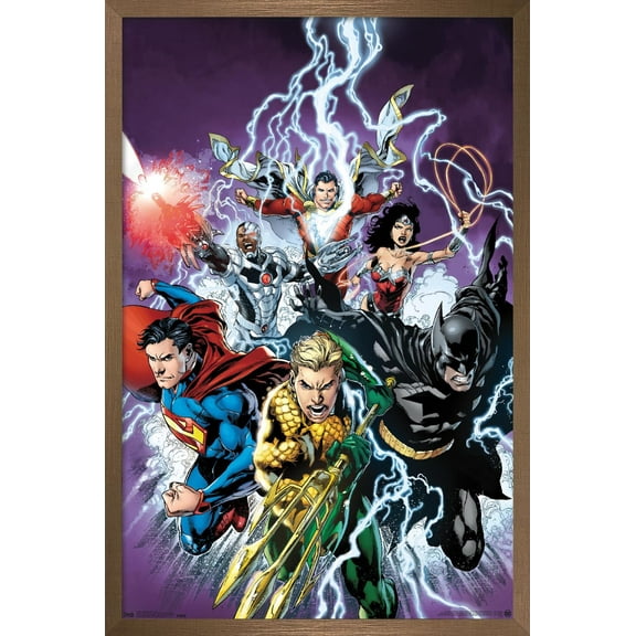 DC Comics - Justice League - Bolts Wall Poster, 22.375" x 34", Framed