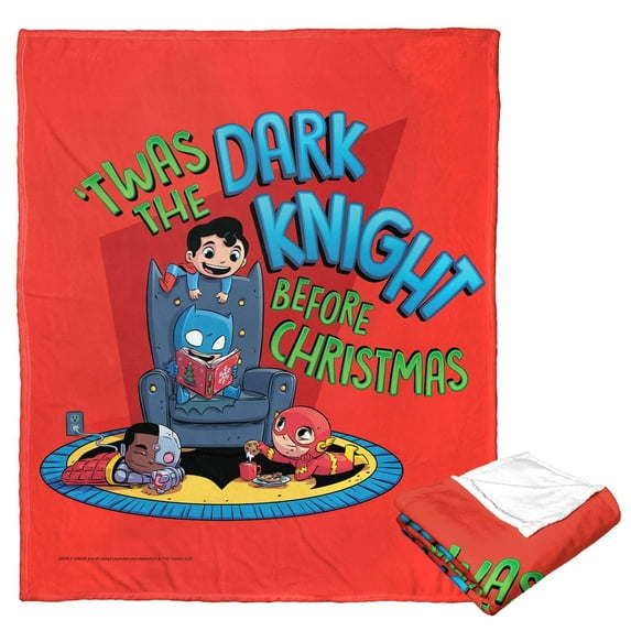 DC Comics Justice League Dark Knight Before Christmas Kids Silk Touch Throw Blanket