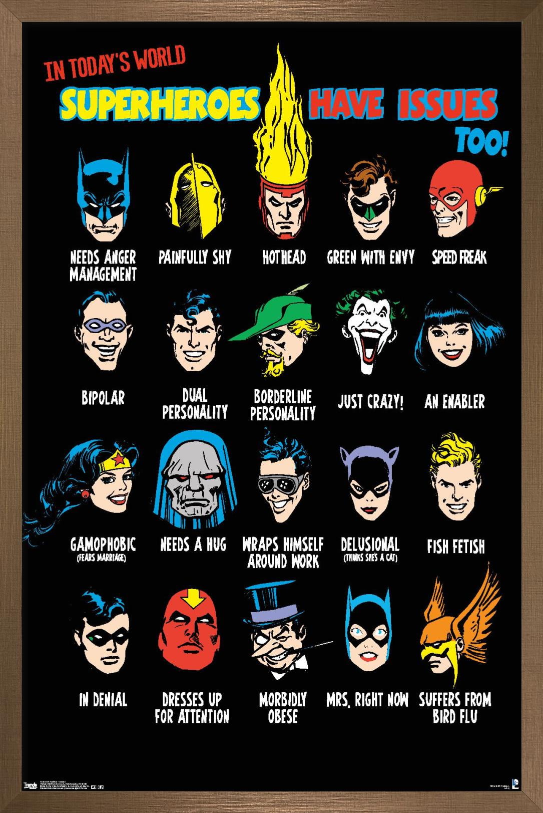 DC Comics - Justice League - Issues Wall Poster, 14.725" x 22.375", Framed